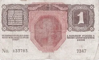 Croatian States 1 Corona, 1920 reverse